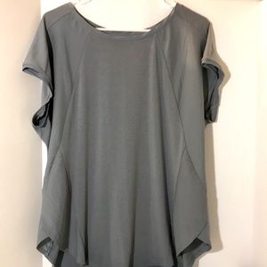 Lane Bryant short sleeve size 14 cap sleeves gray top